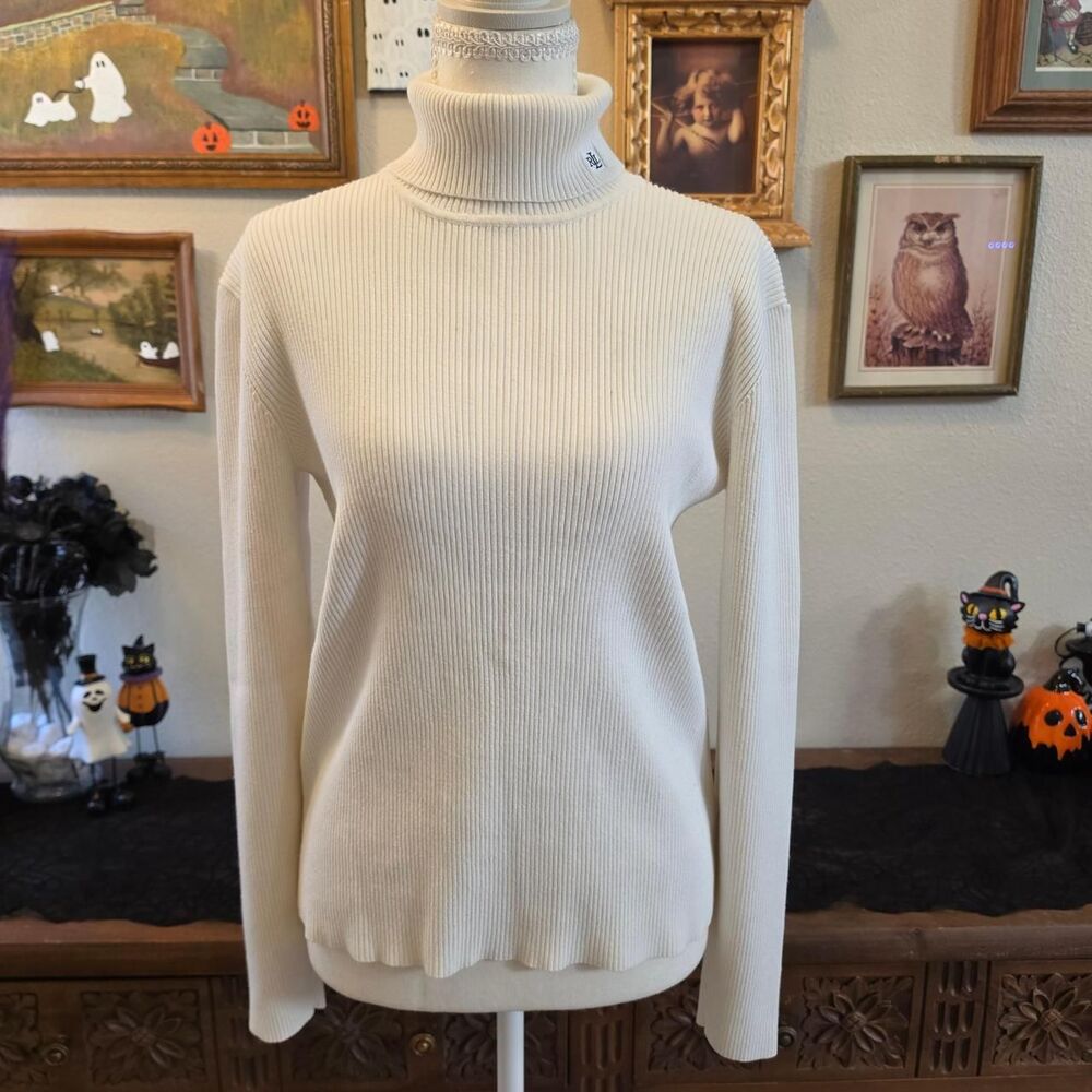 Vintage Ralph Lauren Cream White Turtleneck Sweater